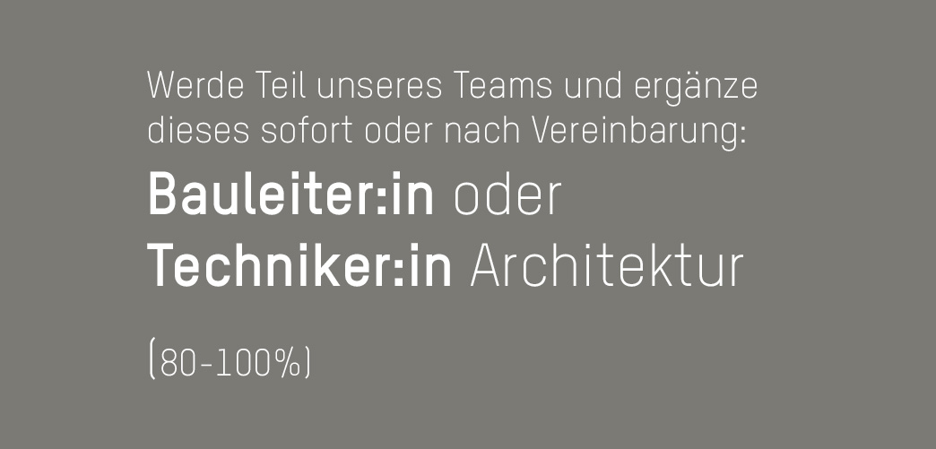 Bauleiter:in oder Techniker:in Architektur